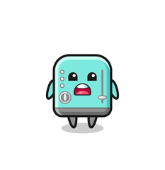 Sticker - toaster illustration with apologizing expression, saying I am sorry