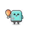 © heriyusuf - toaster cute mascot is eating a fried chicken