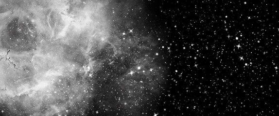 Wall Mural - black and white picture of a glalaxy on a black background