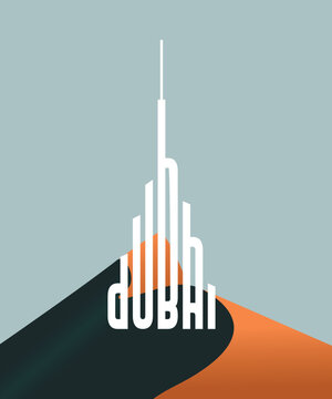 dubai city logo, vector