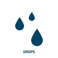 Poster - drops icon from weather collection. Filled drops, drop, nature glyph icons isolated on white background. Black vector drops sign, symbol for web design and mobile apps