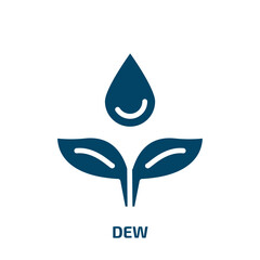 Poster - dew icon from weather collection. filled dew, nature, rain glyph icons isolated on white background.