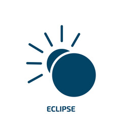 Poster - eclipse icon from weather collection. filled eclipse, sun, night glyph icons isolated on white backg