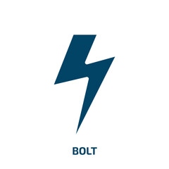 Poster - bolt icon from weather collection. Filled bolt, lightning, thunder glyph icons isolated on white background. Black vector bolt sign, symbol for web design and mobile apps