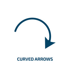 Poster - curved arrows icon from user interface collection. Filled curved arrows, cursor, arrow glyph icons isolated on white background. Black vector curved arrows sign, symbol for web design and mobile apps