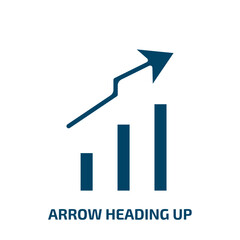 Poster - arrow heading up icon from user interface collection. Filled arrow heading up, arrow, up glyph icons isolated on white background. Black vector arrow heading up sign, symbol for web design and mobile