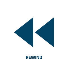 Poster - rewind symbol icon from user interface collection. Filled rewind symbol, circular, reload glyph icons isolated on white background. Black vector rewind symbol sign, symbol for web design and mobile