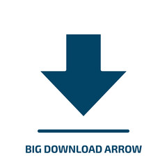 Poster - big download arrow icon from user interface collection. Filled big download arrow, arrow, download glyph icons isolated on white background. Black vector big download arrow sign, symbol for web design