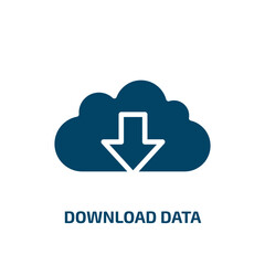 Poster - download data icon from user interface collection. filled download data, data, download glyph icons 