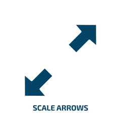 Poster - scale arrows icon from user interface collection. Filled scale arrows, arrow, scale glyph icons isolated on white background. Black vector scale arrows sign, symbol for web design and mobile apps