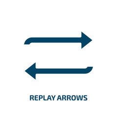 Poster - replay arrows icon from user interface collection. Filled replay arrows, arrow, replay glyph icons isolated on white background. Black vector replay arrows sign, symbol for web design and mobile apps