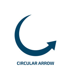 Poster - circular arrow icon from user interface collection. Filled circular arrow, arrow, circular glyph icons isolated on white background. Black vector circular arrow sign, symbol for web design and mobile