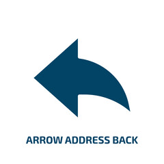 Poster - arrow address back icon from user interface collection. Filled arrow address back, address, template glyph icons isolated on white background. Black vector arrow address back sign, symbol for web