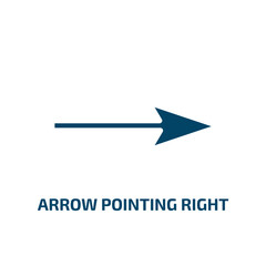 Poster - arrow pointing right icon from user interface collection. Filled arrow pointing right, cursor, arrow glyph icons isolated on white background. Black vector arrow pointing right sign, symbol for web