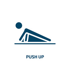 Poster - push up icon from gym and fitness collection. filled push up, push, glossy glyph icons isolated on w