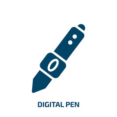 Poster - digital pen icon from technology collection. filled digital pen, pen, digital glyph icons isolated o