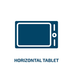 Poster - horizontal tablet icon from technology collection. Filled horizontal tablet, horizontal, tablet glyph icons isolated on white background. Black vector horizontal tablet sign, symbol for web design and