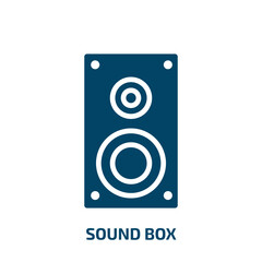 Poster - sound box icon from technology collection. Filled sound box, play, sound glyph icons isolated on white background. Black vector sound box sign, symbol for web design and mobile apps