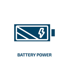 Poster - battery power icon from technology collection. Filled battery power, energy, battery glyph icons isolated on white background. Black vector battery power sign, symbol for web design and mobile apps