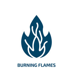 Poster - burning flames icon from nature collection. Filled burning flames, fire, flame glyph icons isolated on white background. Black vector burning flames sign, symbol for web design and mobile apps