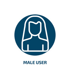 Poster - male user icon from people collection. Filled male user, human, avatar glyph icons isolated on white background. Black vector male user sign, symbol for web design and mobile apps