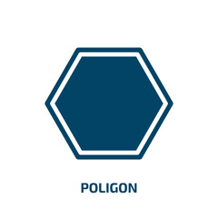 Poster - poligon icon from shapes collection. filled poligon, poligonal, simple glyph icons isolated on white