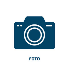 Poster - foto icon from shapes collection. Filled foto, photo, technology glyph icons isolated on white background. Black vector foto sign, symbol for web design and mobile apps