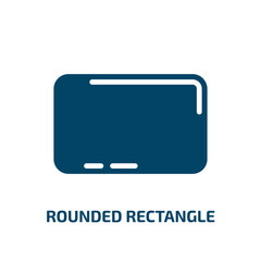Poster - rounded rectangle icon from shapes collection. Filled rounded rectangle, rectangle, square glyph icons isolated on white background. Black vector rounded rectangle sign, symbol for web design and