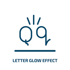 Poster - letter glow effect icon from shapes collection. Filled letter glow effect, light, effect glyph icons isolated on white background. Black vector letter glow effect sign, symbol for web design and