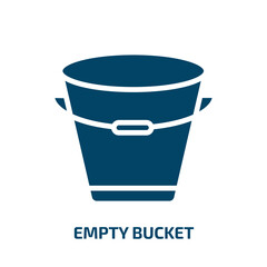 Poster - empty bucket icon from shapes collection. Filled empty bucket, empty, bucket glyph icons isolated on white background. Black vector empty bucket sign, symbol for web design and mobile apps