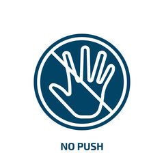 Poster - no push icon from shapes collection. Filled no push, push, simple glyph icons isolated on white background. Black vector no push sign, symbol for web design and mobile apps