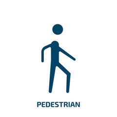 Poster - pedestrian icon from signs collection. Filled pedestrian, road, safety glyph icons isolated on white background. Black vector pedestrian sign, symbol for web design and mobile apps