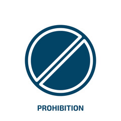 Poster - prohibition icon from signs collection. Filled prohibition, no, warning glyph icons isolated on white background. Black vector prohibition sign, symbol for web design and mobile apps