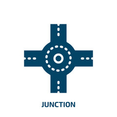 Poster - junction icon from signs collection. Filled junction, way, arrow glyph icons isolated on white background. Black vector junction sign, symbol for web design and mobile apps