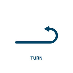 Poster - turn icon from signs collection. Filled turn, arrow, refresh glyph icons isolated on white background. Black vector turn sign, symbol for web design and mobile apps