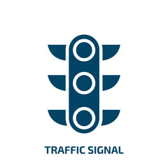 Poster - traffic signal icon from signs collection. Filled traffic signal, danger, safety glyph icons isolated on white background. Black vector traffic signal sign, symbol for web design and mobile apps