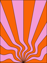 Wall Mural - retro background of the 60s-70s. abstract vintage background. wavy pattern. groovy psychedelic style