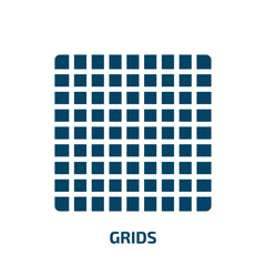 Poster - grids icon from geometric figure collection. filled grids, business, grid glyph icons isolated on wh