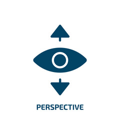 Poster - perspective icon from geometric figure collection. filled perspective, business, building glyph icon