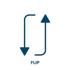 Poster - flip icon from geometric figure collection. Filled flip, business, arrow glyph icons isolated on white background. Black vector flip sign, symbol for web design and mobile apps