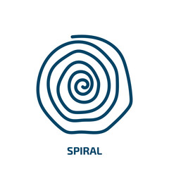 Poster - spiral icon from geometric figure collection. filled spiral, circle, technology glyph icons isolated