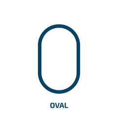 Poster - oval icon from geometric figure collection. filled oval, frame, circle glyph icons isolated on white