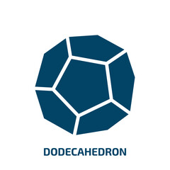 Poster - dodecahedron icon from geometry collection. Filled dodecahedron, cube, octahedron glyph icons isolated on white background. Black vector dodecahedron sign, symbol for web design and mobile apps