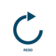 Poster - redo icon from geometry collection. Filled redo, refresh, arrow glyph icons isolated on white background. Black vector redo sign, symbol for web design and mobile apps