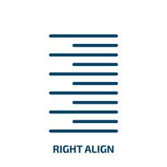 Poster - right align icon from geometry collection. Filled right align, align, down glyph icons isolated on white background. Black vector right align sign, symbol for web design and mobile apps