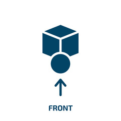 Poster - front icon from geometry collection. filled front, view, business glyph icons isolated on white back