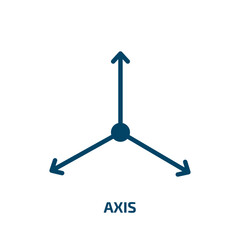 Poster - axis icon from geometry collection. Filled axis, vector, arrow glyph icons isolated on white background. Black vector axis sign, symbol for web design and mobile apps