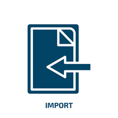 Poster - import icon from geometry collection. Filled import, export, business glyph icons isolated on white background. Black vector import sign, symbol for web design and mobile apps