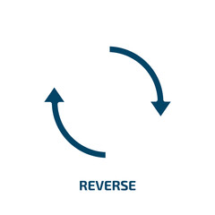 Poster - reverse icon from geometry collection. Filled reverse, arrow, back glyph icons isolated on white background. Black vector reverse sign, symbol for web design and mobile apps