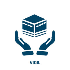 Poster - vigil icon from religion collection. Filled vigil, vigilance, security glyph icons isolated on white background. Black vector vigil sign, symbol for web design and mobile apps